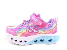 Skechers hot pink/lavender heart sneaker med blink